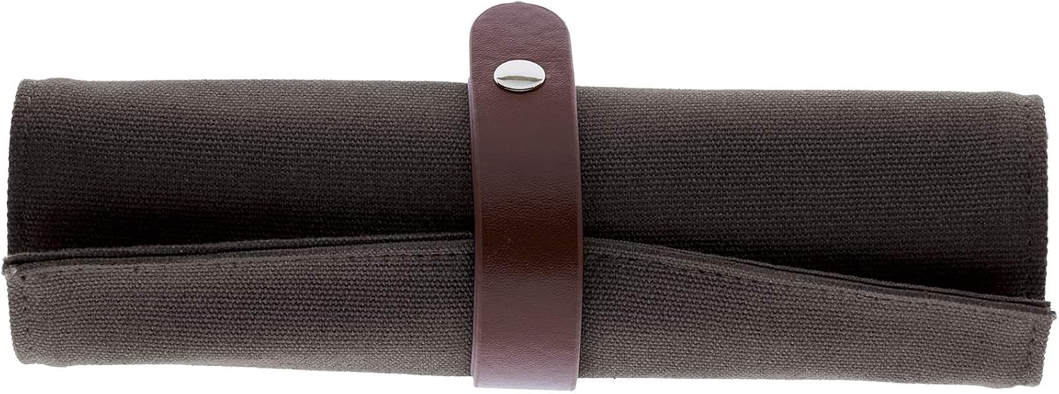 Legami RP0003 Roll Up, Grey and Black Cotton Canvas Pencil Case