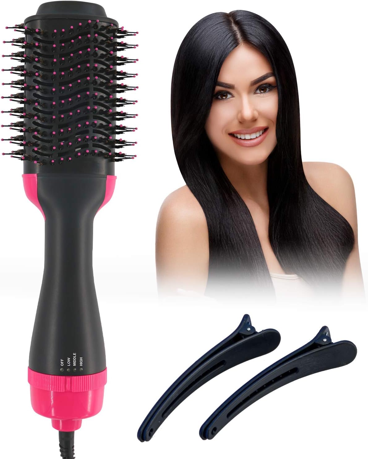 One Step Hair Dryer and Styler Volumizer Hair Dryer Brush with Negative Ion Generator Hair Straightener Curler Comb for All Hair Types