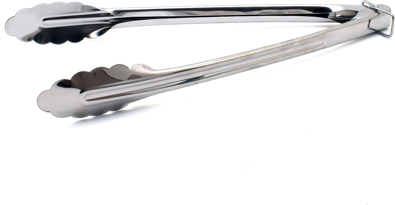 Stainless Steel Kitchen Cooking Tongs, 11.8inch Barbeque Food Tongs