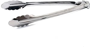 Stainless Steel Kitchen Cooking Tongs, 11.8inch Barbeque Food Tongs