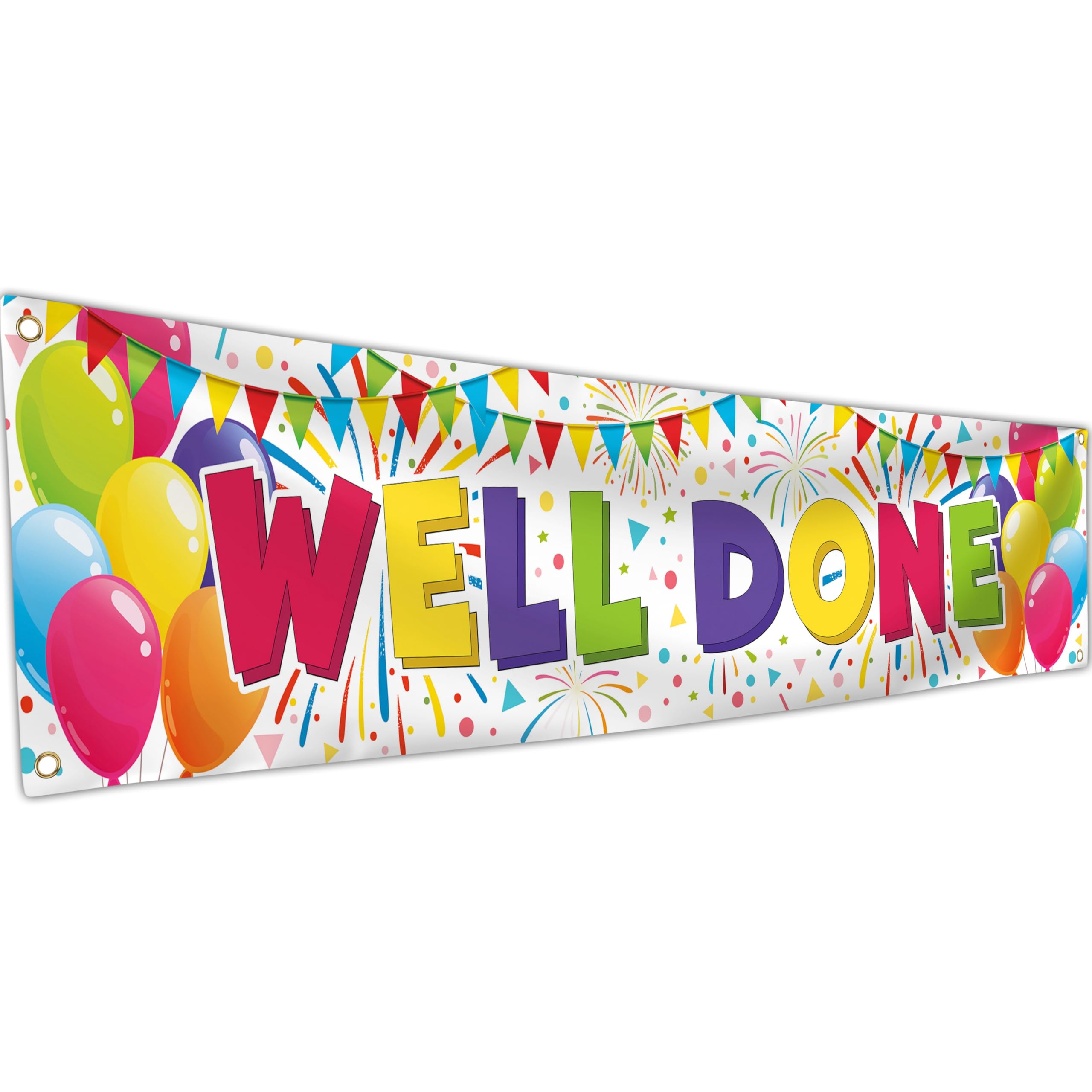 Congratulations Banner - Graduation Decorations 180 x 40cm - Well Done Banner - We are so Proud of You – You Did It (White)