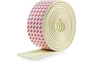 Dovesail Upgrade Baby Proofing Edge Corner Protector,16.4ft Edge Guards Padding with 3M Adhesive, Extra-Wide Soft Rubber Foam Padding, Furniture, Sharp Edge Safety Corner Edge Bumper Guard-Cream