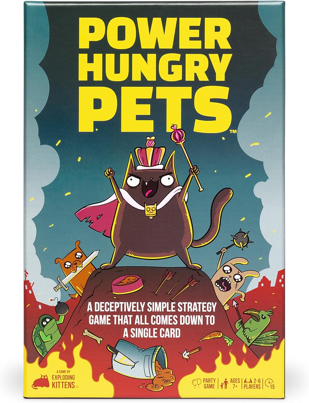 Exploding Kittens Power Hungry Pets Card Game 2-6 Players 7+ Brand