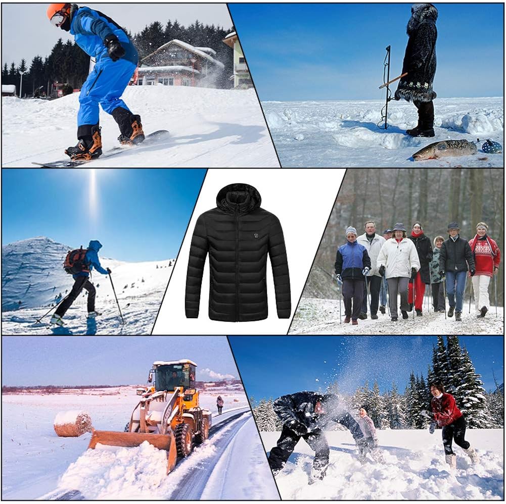 SUPTEMPO Women's Men's Heated Jacket Electric Heating Jacket Winter Warm Jackets for Women and Man: Clothing
