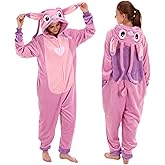 COSUSKET Snug Fit Unisex Adult Onesie Pajamas, Flannel Cosplay Animal One Piece Halloween Costume Sleepwear Homewear