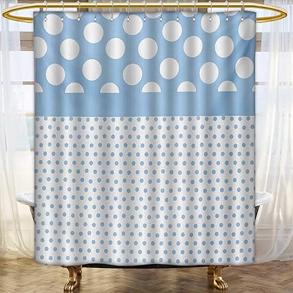 Amazon Com Lacencn Polka Dots Shower Curtains With Shower Hooks
