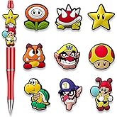 Garetheora 9Pcs Cartoon Focal Beads for Pens, Cute Silicone Focal Beads for Making DIY Bead Pens Keychain Jewelry (E)