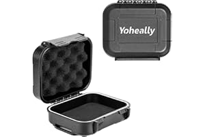YOHEALLY Set High Seal IPV8 Waterproof Hearing Aid Case with Extractable Sponge, Drop-Proof, Shock-Proof and Crush-Proof Storage Box, Hearing Aids Accessories for Oticon, Starkey, Phonak, Philips, etc