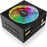 Computer Power Supplies 750W, RGB Power Supply Fully Modular 80+ Gold PSU, Addressable RGB Light Power Supply for Gaming PC