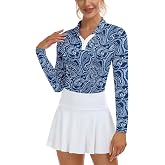 Soneven Womens Golf Shirts Moisture Wicking V Neck Long Sleeve Polo Shirts Collared Tops