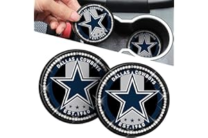 AOLLPU Aoolpu 2PCS Car Cup Holder Coasters Accessories, 2.75-Inch Car Interior Coasters Accessories for Football Fans, Durable Non Slip Silicone Mat for All Vehicles