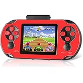 TaddToy 16 Bit Handheld Game for Kids Adults, 3.0'' Large Screen Preloaded 230 HD Classic Retro Video Games with USB Rechargeable Battery & 3 Game Cartridges for Birthday Gift for Kids 4-12 (Red)