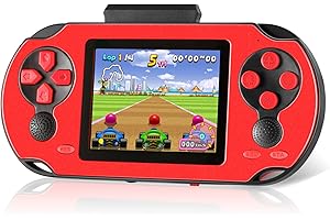 TaddToy 16 Bit Handheld Game for Kids Adults, 3.0'' Large Screen Preloaded 230 HD Classic Retro Video Games with USB Rechargeable Battery & 3 Game Cartridges for Birthday Gift for Kids 4-12 (Red)