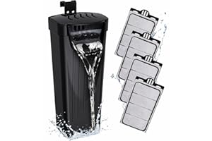 GOZILLA Turtle Tank Filter 74GPH, Low Water Level Turtle Tank 3.5W Fish Tank Aquarium Filters for Small Tanks up to 15 Gallons Include 4 Replacement Cartridges.(Black)