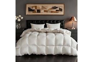 DOWNFORT Goose Down Fiber Oversized King Size, 100% Cotton Luxurious Hotel Duvet Insert for All Season, Fluffy and Cozy with 8 Corner Tabs Medium Warmth 120 x 98 Inch White