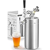 MRbrew 128oz Mini Keg Growler Portable Draft Beer Dispenser System Pressurized Stainless Steel Beer Growler Tap System Home M