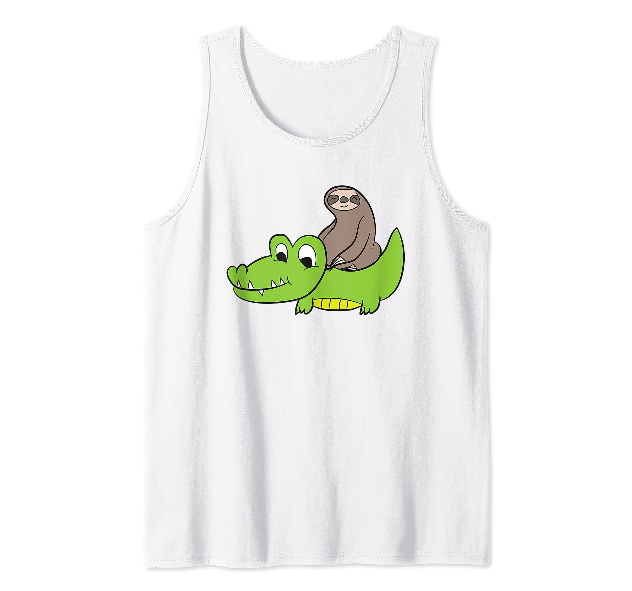 Sloth Riding On Crocodile Kids Alligator Love Sloths Tank Top