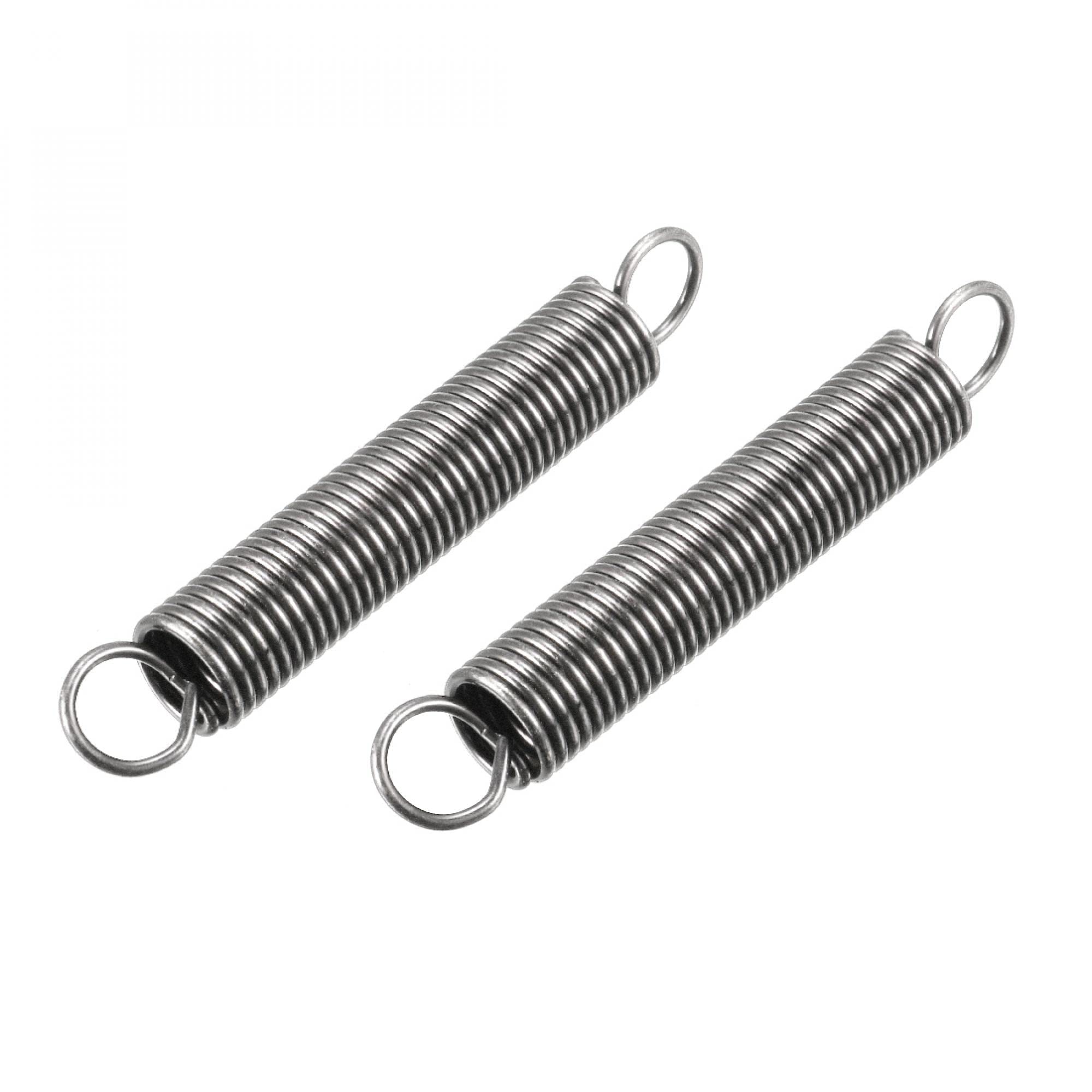 Sourcingmap Extension Spring - 1.2mm Wire Dia, 10mm OD, 65mm Free Length Spring Steel Small Dual Hook Tension Spring 2pcs