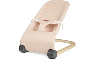 Jimglo Baby Bouncer, Portable Infant Bouncer Seat for Babies, Newborn Bouncy with Mesh, Foldable, Light Pink