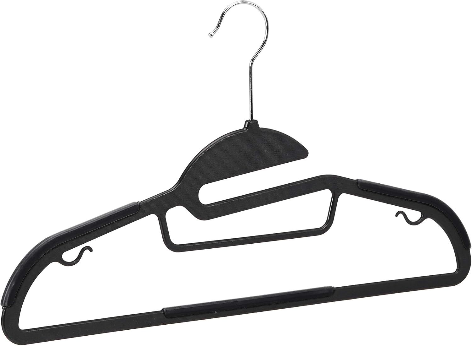 Amazon Basics Non-Slip Heavy Duty Plastic Hanger with Rubber and Horizontal Bar, Grey (50-Pack), 50 Pack - Image 3