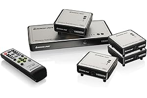 IOGEAR HDMI Wireless 5x2 Matrix Switch w/ 3 Additional Receiver - Full HD 1080p Video Up To 200 Feet - Simultaneously To Up To 5 HDTVs - 5.1 CH Digital Audio - HDCP 2.0 - Plug & Play - GWHDMS52MBK4