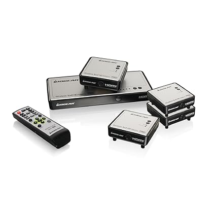 IOGEAR Long Range Wireless 5x2 HDMI Matrix PRO with 3 Additional Receivers, GWHDMS52MBK4