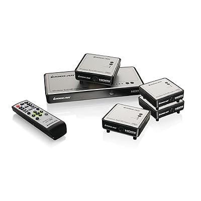 IOGEAR Long Range Wireless 5x2 HDMI Matrix PRO with 3 Additional Receivers, GWHDMS52MBK4