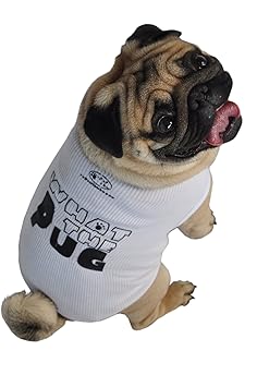 Ruff Ruff and Meow Hund Tank Top, was der Mops?, klein, weiß