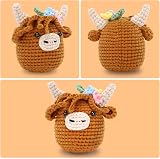 CROCHET BOX Complete Crochet Kit for Beginners Highland Cow Flower Style view 2