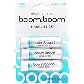 BoomBoom Nasal Stick, Essential Oils + Menthol Inhaler, Wintermint, 3 Pack | Vapor Flow Technology, Cool, Refreshing Sensation, Natural Mood Boost, Simple Ingredients, Portable for Daily Use &amp; Travel