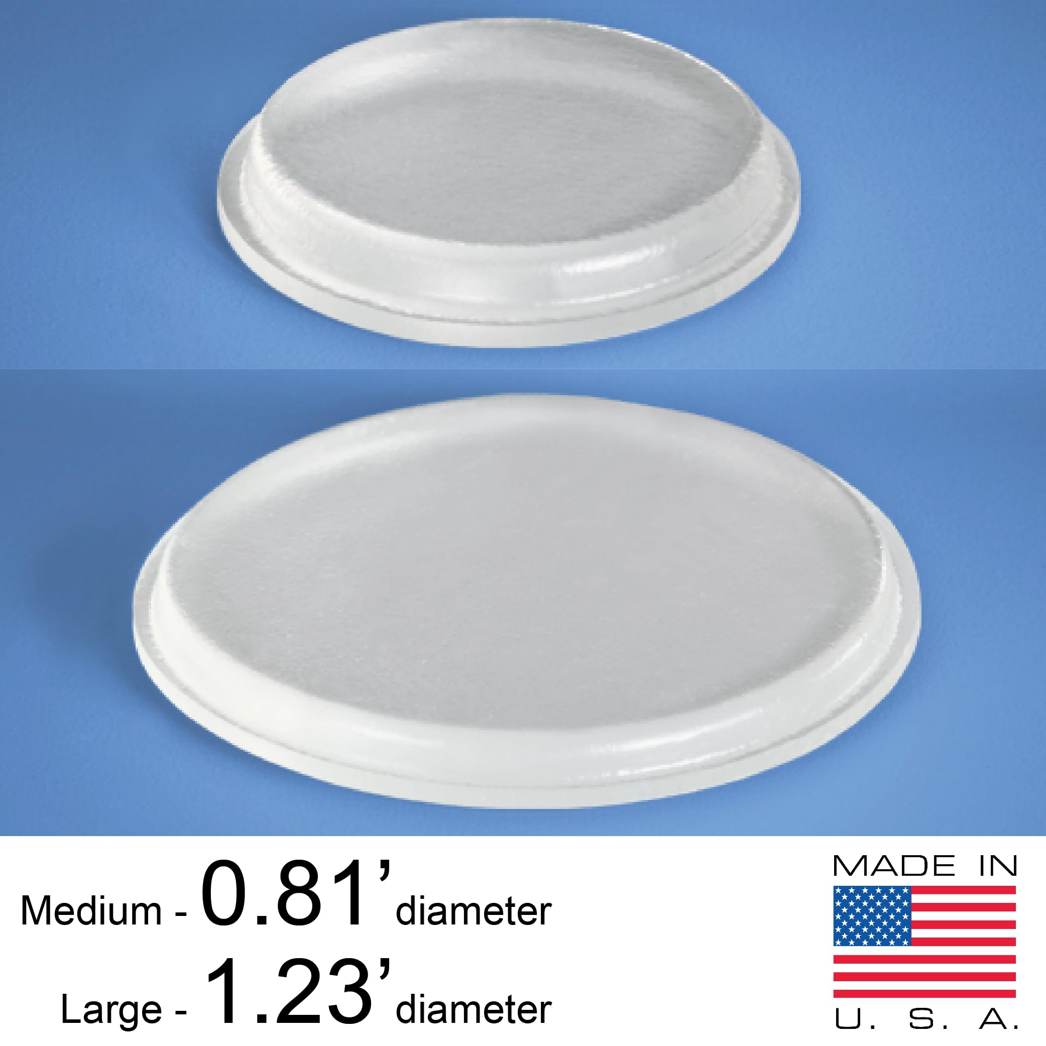 Round Clear Adhesive Bumpers Combo (Large, Medium) - Transparent Self Stick Rubber Pads for Glass Table Top, Furniture, Laptop, Mirrors - 20 PCs