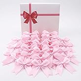 Pink Gift Wrap Bows &ndash; 50pcs 3.3 Inch Elegant Satin Bows for Gift Wrapping, Wedding Decor, Baby Shower, Party Decorations, Birthday, Christmas, Anniversary, DIY Crafts, Gift Bags