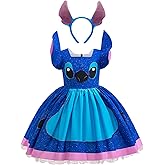 Uivic Hawaiian Princess Costume for Girls Birthday Girl Outfit Dress with Headband Halloween Party Christmas Cosplay