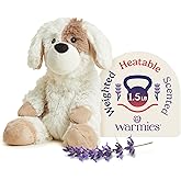 warmies Microwavable & Weighted Stuffed Animals, Puppy - Heated Stuffed Animal Plushie for Warmth & Comfort - Cute Soft Plush Toys for Adults & Children (Boys, Girls, Babies & Toddlers)