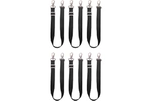 LOAGED Pack of 6 Adjustable Length Elastic Leg Straps for Horse Blankets,Horse Blanket Sheet Replacement Elastic Leg Strap (Black)