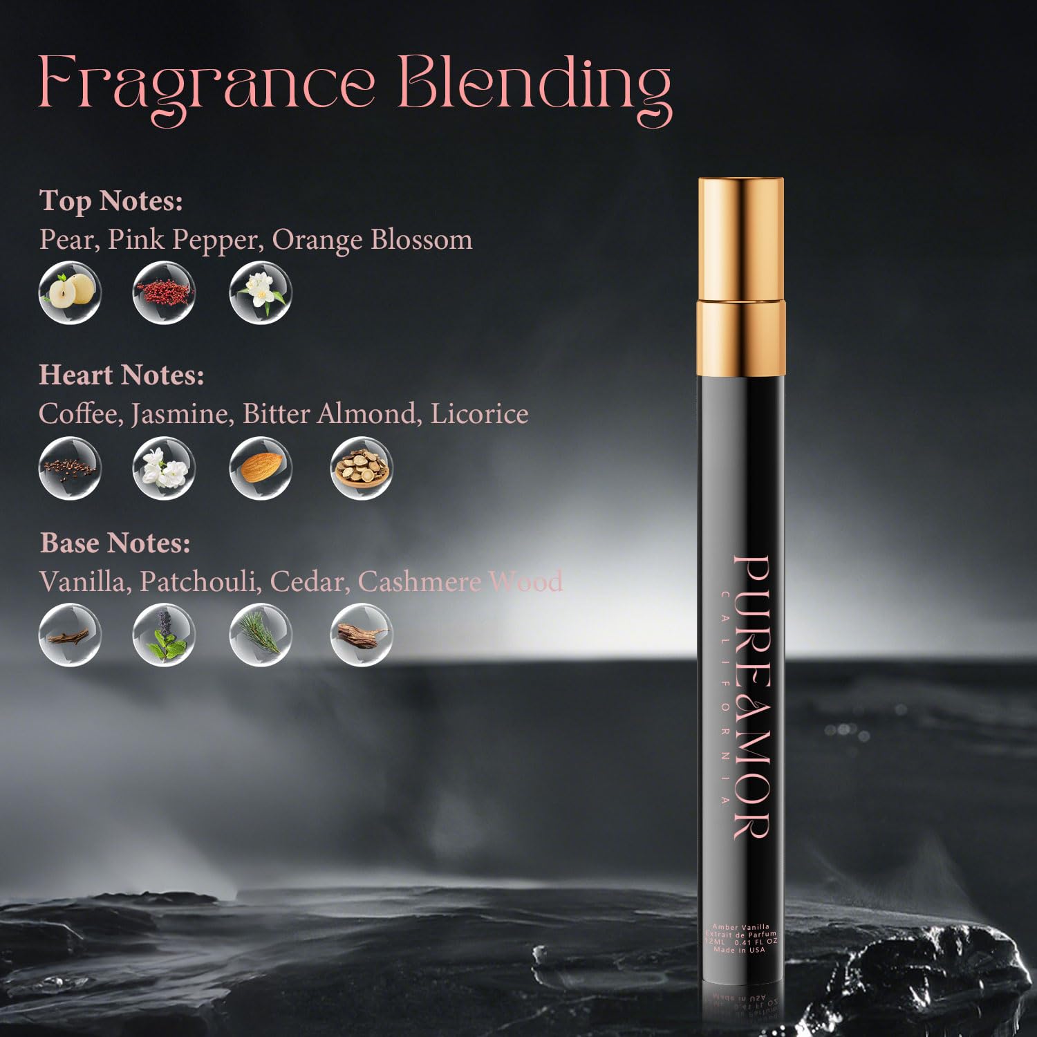 Pheromones Perfumes for Women, Amber Vanilla Perfume, Long Lasting Eau De Parfum Cologne, Advanced Fragrance Cologne for Men&Women, 0.41 fl.oz Travel Size Perfumes Spray