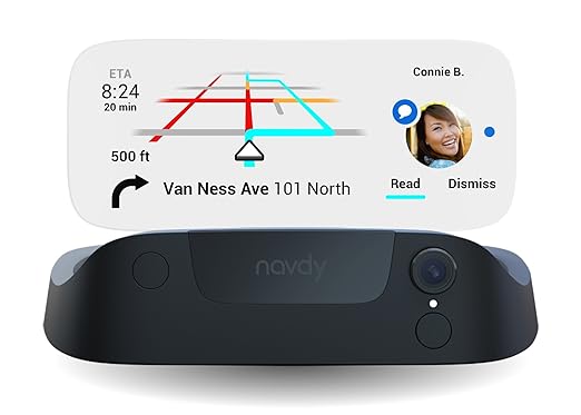 Navdy – Heads Up Display & GPS Navigation - Stay Connected with Maps, Calls, Texts & Music Projected Through Your Windshield
