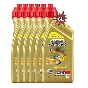 Castrol Power 1 4T Motoröl 20 W Motorrad Motor, 6L