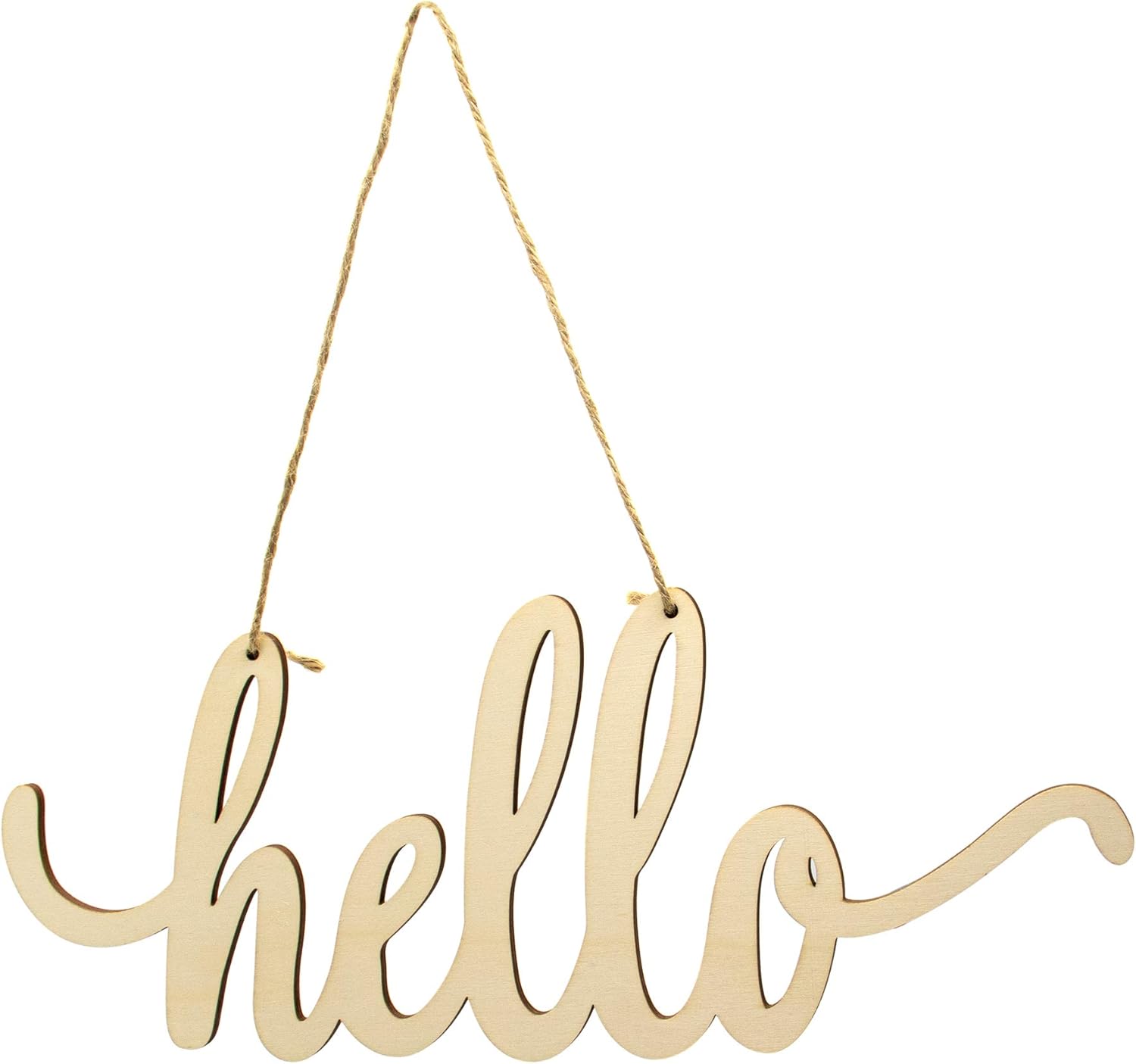 AUEAR, Hello Wooden Sign Cutout Hello Wooden Sign Cutout Hello Unfinished DIY Home Decor Door Wall Art Decoration
