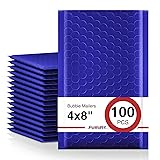 Fuxury 100Pcs 4x8 Bubble Mailers Royal Blue