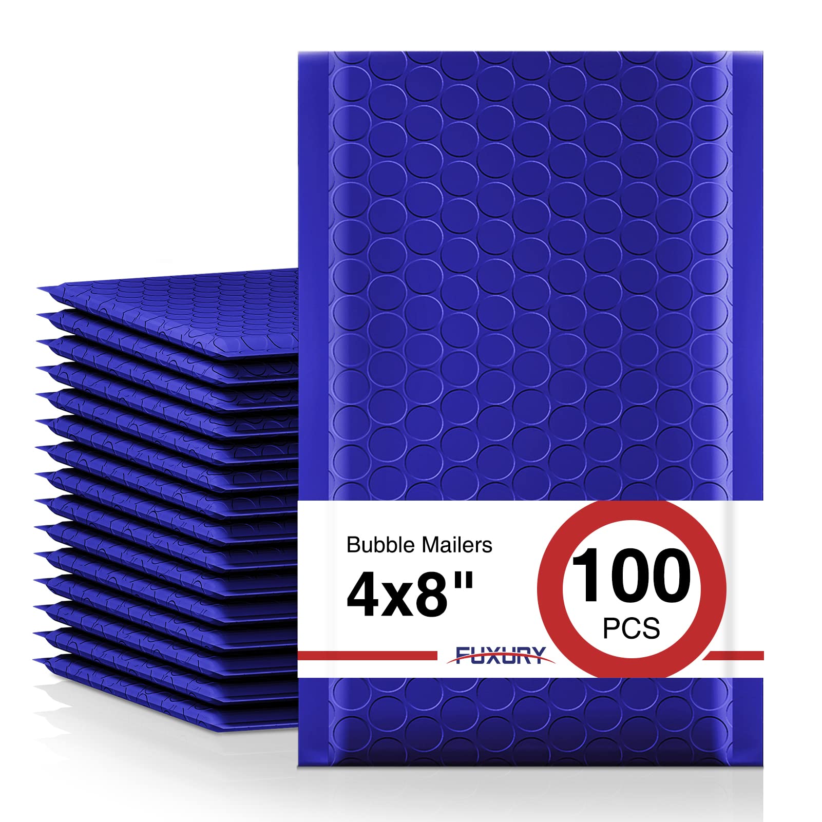 Fuxury 100Pcs 4x8 Bubble Mailers Royal Blue