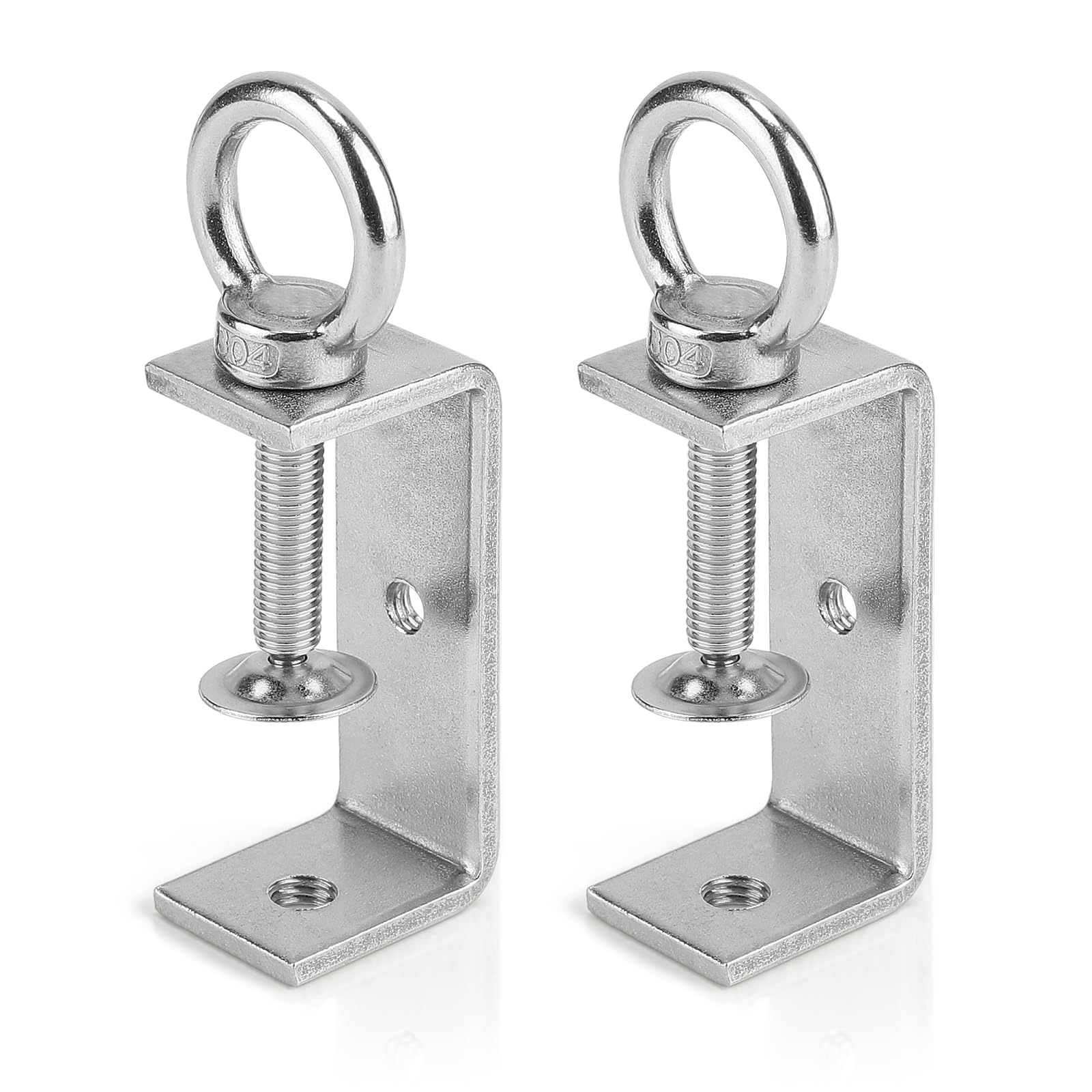 EXLECO 2 x 75 mm C Clamp Stainless Steel C Clamps Screw Clamp 24-70 mm Adjustable Jaw Openings Carrier Clamp Fixing Pliers Mounting Clamp for Woodwork Welding