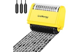 Identity Protection Roller Stamp LioNergy Extra Large 2.0 Inch Roller Identity Theft Prevention Security Stamp with 3 Refills – Yellow