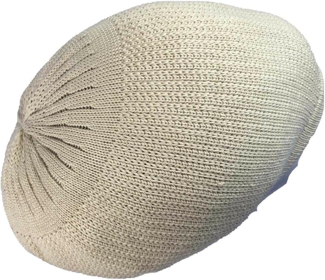 FIREBUN Tan Beige Khaki Rasta Dread Tam Cap Hat Crown Beret Beanie Chrochet M/L