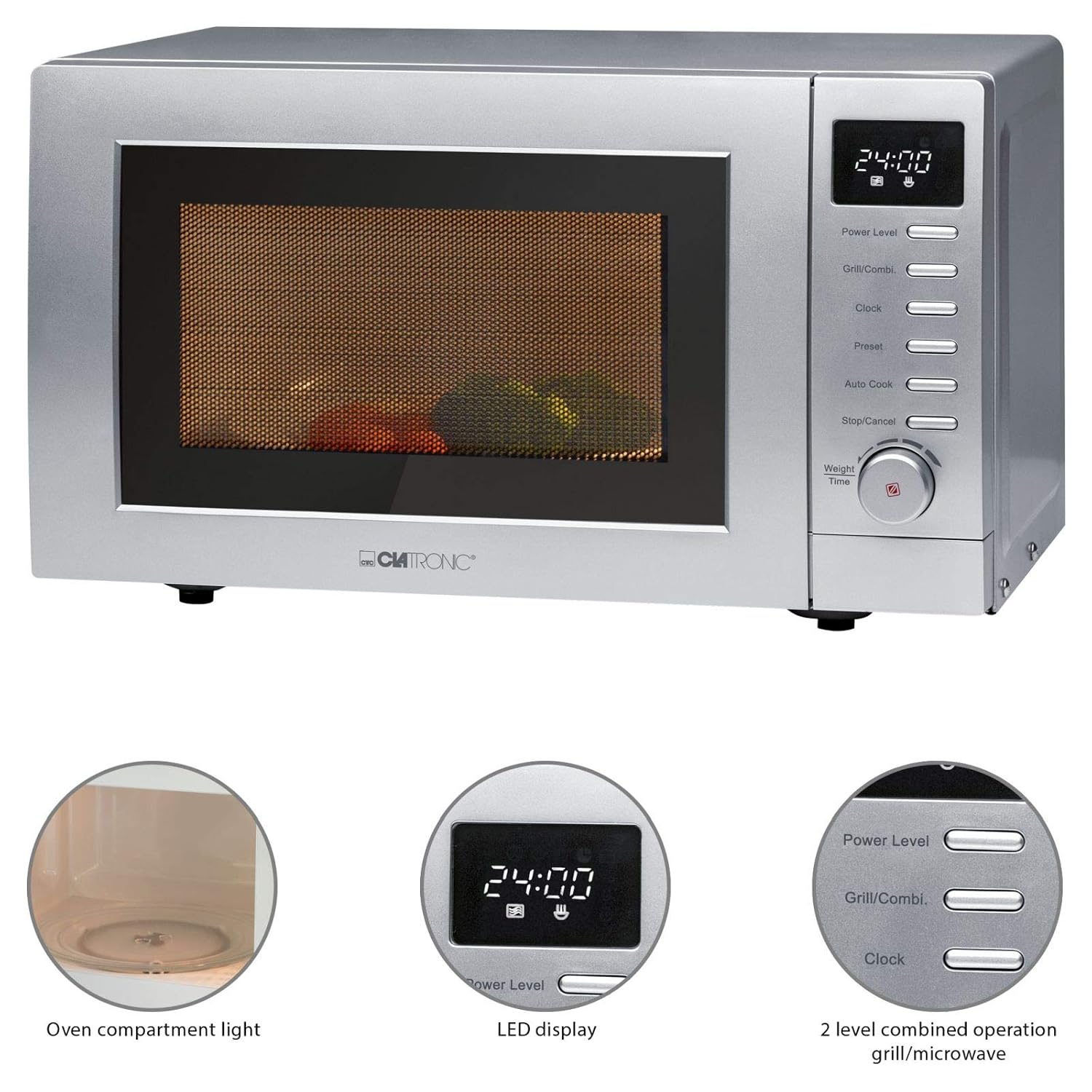 2 in1 Microondas con grill (1200 W, volumen 20 litros., Indicador ...
