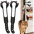Elilier Cat Door Latch Holder,【8 Adjustable Sizes】 Stronger Flex Cat Door Stopper, Keep Door Open 1.5" to 8", Let's Cats in and Keeps Dogs Out of Litter & Food, No Tool Required & No Wall Damage