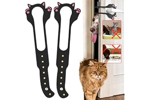 Elilier Cat Door Latch Holder,【8 Adjustable Sizes】 Stronger Flex Cat Door Stopper, Keep Door Open 1.5" to 8", Let's Cats in and Keeps Dogs Out of Litter & Food, No Tool Required & No Wall Damage