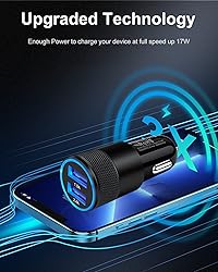 Car Charger, [2Pack/3.4a] Fast Charge Dual Port USB