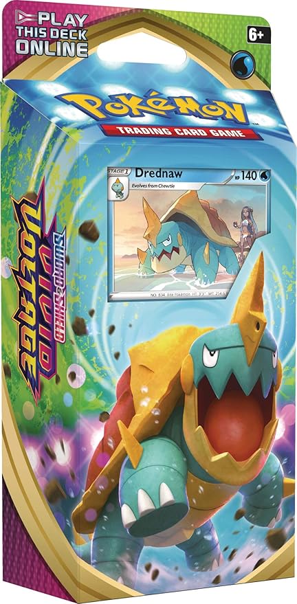 Amazon Com Pokemon Tcg Sword Shield Vivid Voltage Theme Deck Featuring Drednaw Toys Games