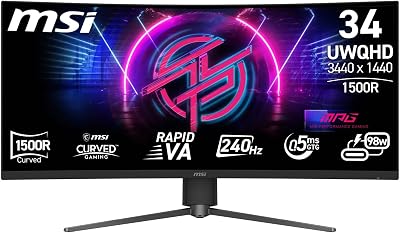 MSI MPG 346CQRXF X24 34 Inch UWQHD 240Hz Gaming Monitor 3440x1440